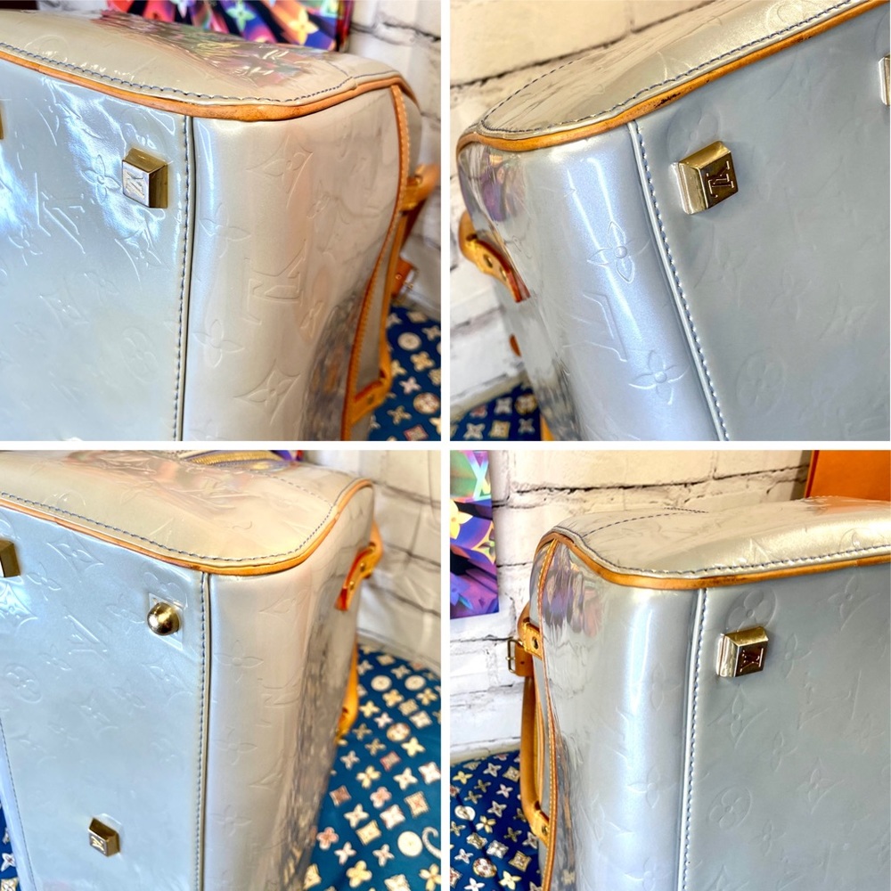 Louis Vuitton Ice blue Vernis Tompkins shoulder bag and scarf - Picture 8 of 16